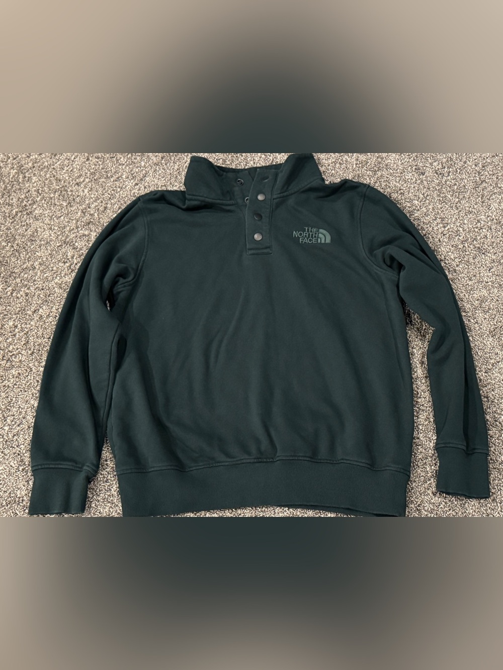 The North Face Deep Forest Green Snap-Front Fleece Pullover